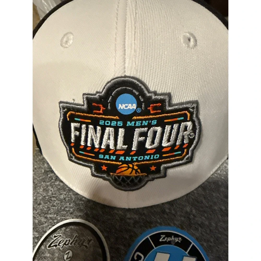 Zephyr 2025 NCAA Mens Final Four San Antonio Stretch Fit Hat Large White Black